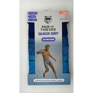 NWT Pair of Thieves Quick Dry Action Blend Boxer Briefs 3 Pack Blue Mens Sz L
